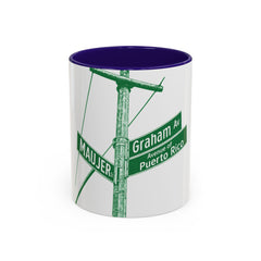 Graham Ave Puerto Rico Mug Brooklyn Coffee Mug, 11oz Ceramic, Multiple Interior Colors