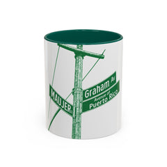 Graham Ave Puerto Rico Mug Brooklyn Coffee Mug, 11oz Ceramic, Multiple Interior Colors