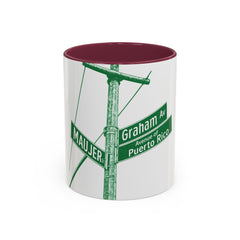 Graham Ave Puerto Rico Mug Brooklyn Coffee Mug, 11oz Ceramic, Multiple Interior Colors
