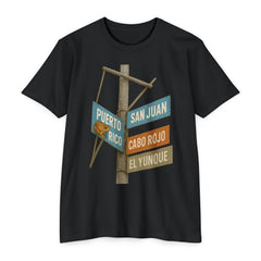 Puerto Rico Street Sign Tee San Juan Cabo Rojo El Yunque Unisex Graphic T Shirt
