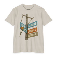 Puerto Rico Street Sign Tee San Juan Cabo Rojo El Yunque Unisex Graphic T Shirt