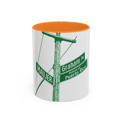 Graham Ave Puerto Rico Mug Brooklyn Coffee Mug, 11oz Ceramic, Multiple Interior Colors