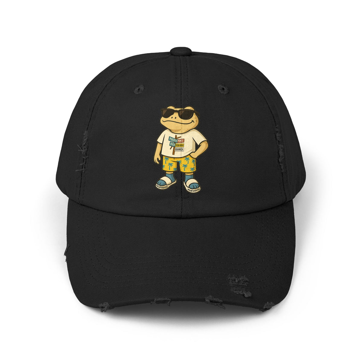 Coqui (Sancho) Island Vibes Distressed Hat Puerto Rico Streetwear Vega Baja Sneaker Inspired Cap
