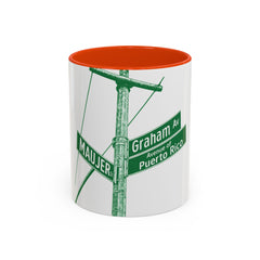 Graham Ave Puerto Rico Mug Brooklyn Coffee Mug, 11oz Ceramic, Multiple Interior Colors