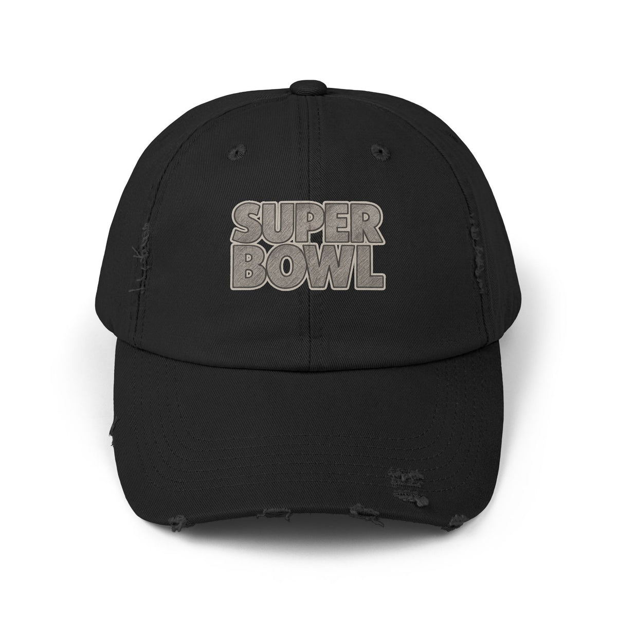 Super Bowl Cap | Distressed Baseball Hat, Sports Logo Embroidered