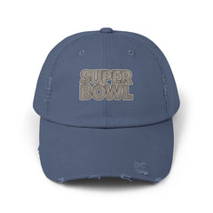 Super Bowl Cap | Distressed Baseball Hat, Sports Logo Embroidered
