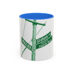 Graham Ave Puerto Rico Mug Brooklyn Coffee Mug, 11oz Ceramic, Multiple Interior Colors