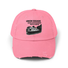 Distressed Cap, NYC Subway Line L, Brooklyn Manhattan Queens, Dreaming & Making Dreams Come True, Hat, Headwear, Urban Streetwear, Fashion