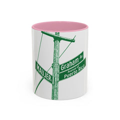 Graham Ave Puerto Rico Mug Brooklyn Coffee Mug, 11oz Ceramic, Multiple Interior Colors