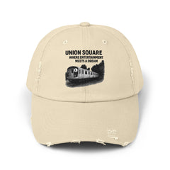 Distressed Cap, NYC Subway Line L, Brooklyn Manhattan Queens, Dreaming & Making Dreams Come True, Hat, Headwear, Urban Streetwear, Fashion