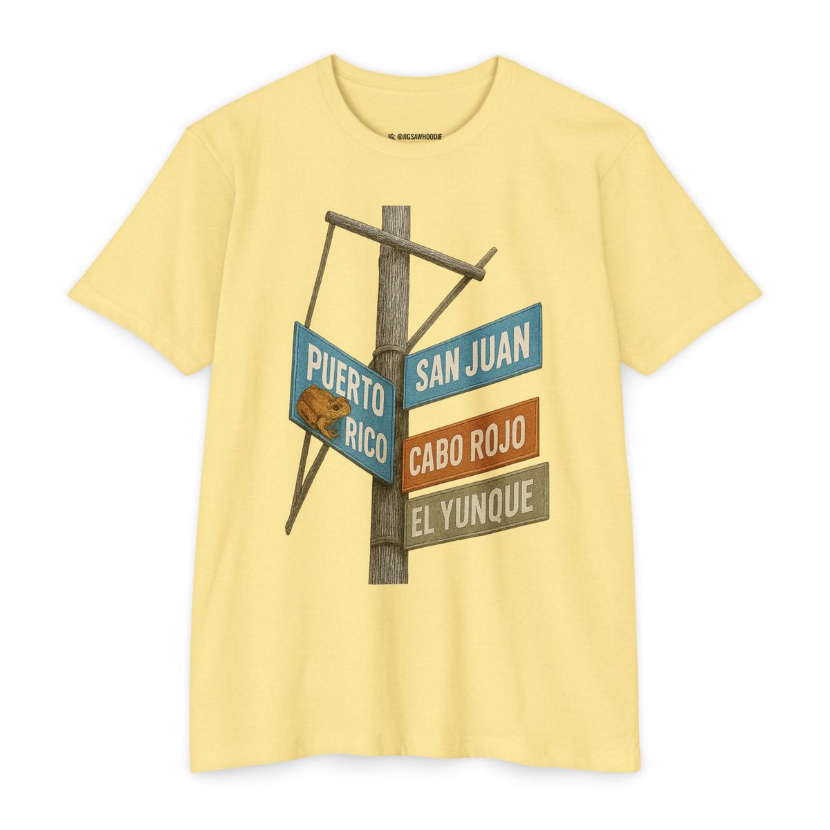 Puerto Rico Street Sign Tee San Juan Cabo Rojo El Yunque Unisex Graphic T Shirt